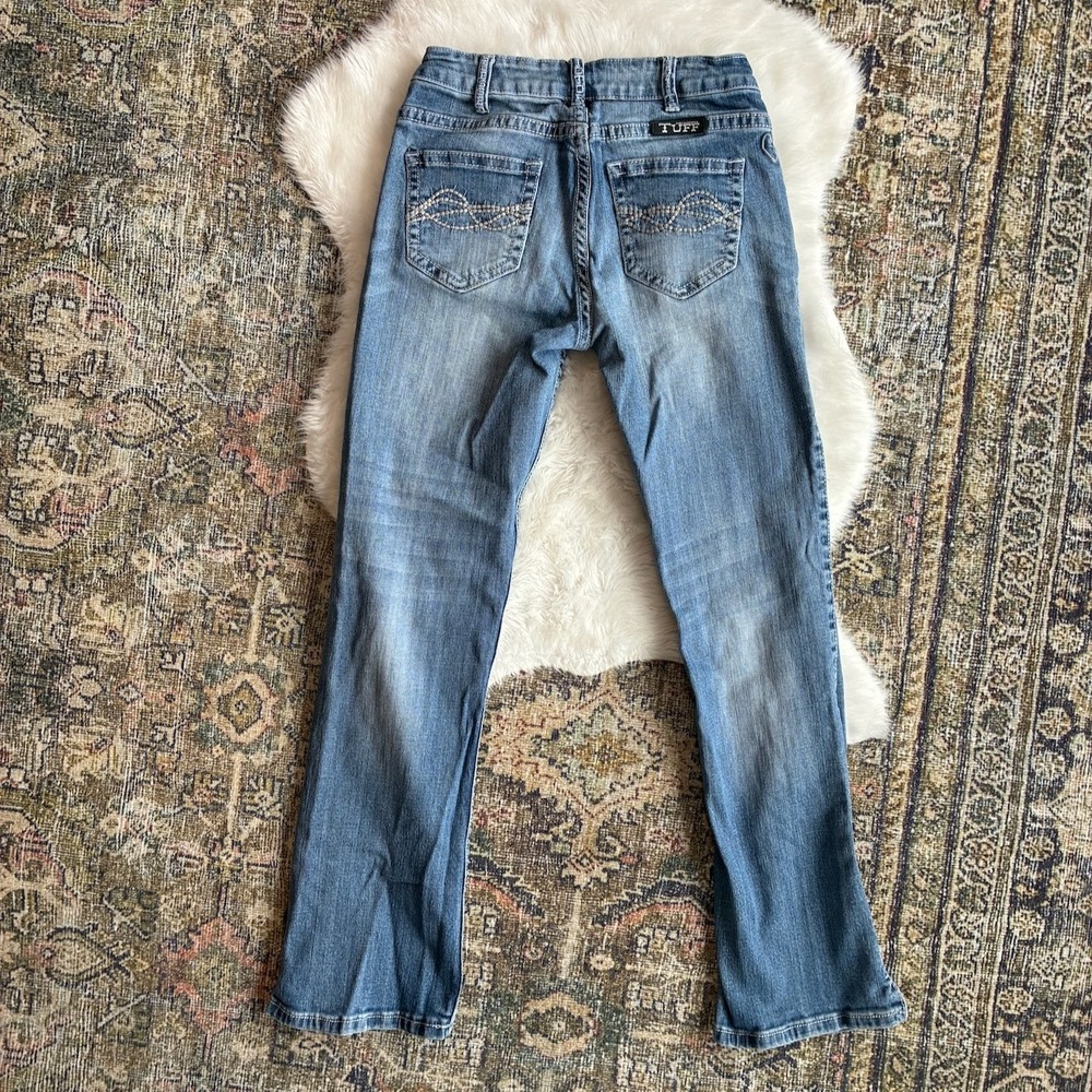 Cowgirl Tuff Co Women Blue Western Bootcut Split Hem Jeans Medium Wash 26x29 - Picture 10 of 12